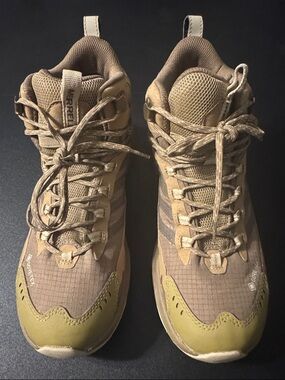 Merrell Men's Beige and Olive Tan Waterproof Hiking Boots